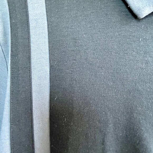 Burton London Blue Stripe Contrast Collar Zip Neck Polo Shirt Men's Size Large - Picture 7 of 10